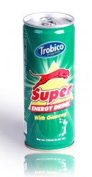 Super energy drink with ginseng alu can 250ml
